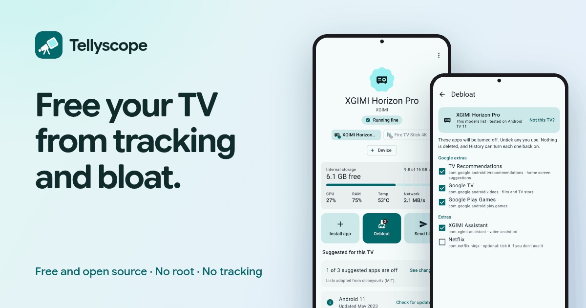 Tellyscope: free your TV from tracking and bloat